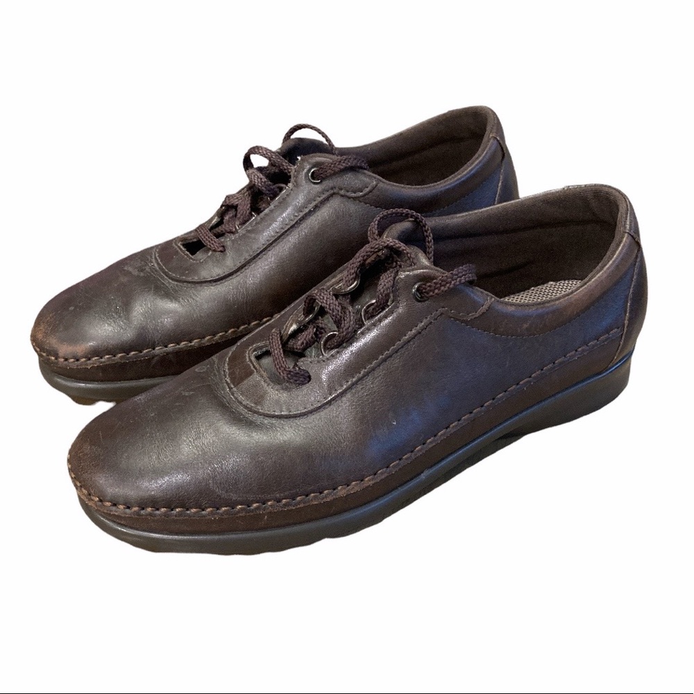 SAS Traveler Size 9M Women’s Brown Leather Lace Up Tripad Comfort Shoes 9
